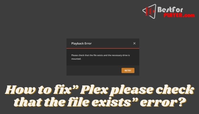 How to fix” Plex please check that the file exists” error