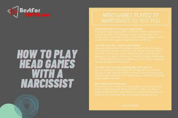 How to play head games with a narcissist