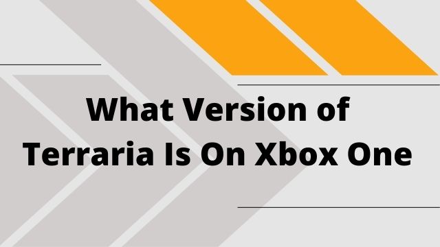 What Version of Terraria Is On Xbox One